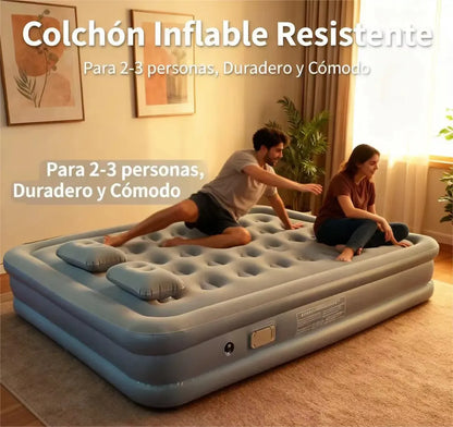 Colchón Inflable Queen Size +2almohada+bomba Aire 200x150x40