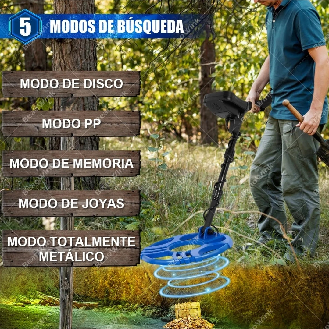 Detector de metales alta precisión 5 modos + pantalla LCD