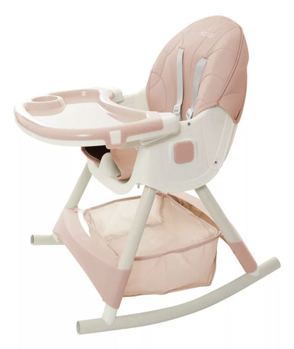 Silla Alta Periquera Mecedora Con Llantas 5 En 1 Ajustable Plegable Asiento Piel