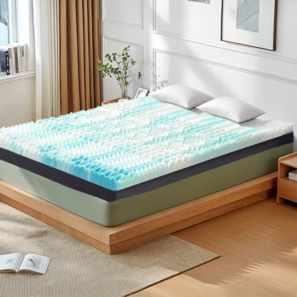 Colchoneta Matrimonial Memory Foam Casita Azul 7 Zonas Gel 8cm