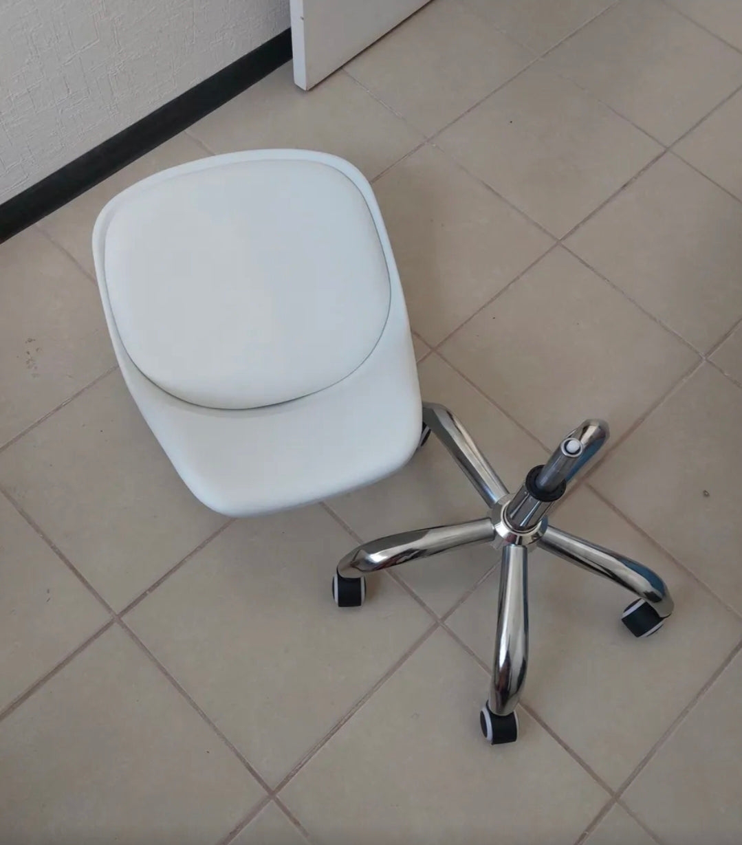 Silla eames ejecutiva con asiento  acochado y rueditas