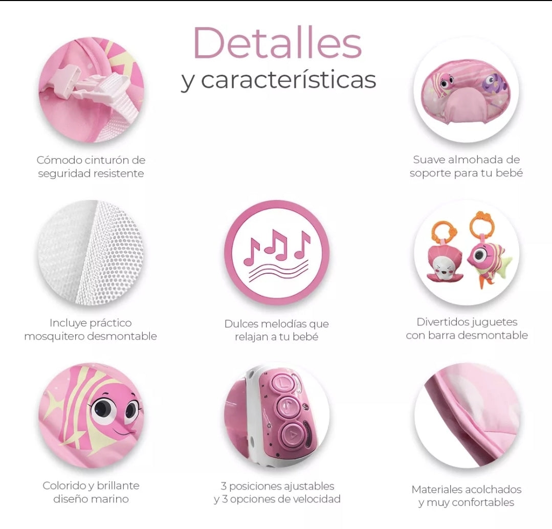 Silla Mecedora Raganet Para Bebes Con Control Remoto