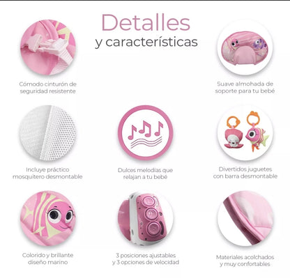 Silla Mecedora Raganet Para Bebes Con Control Remoto