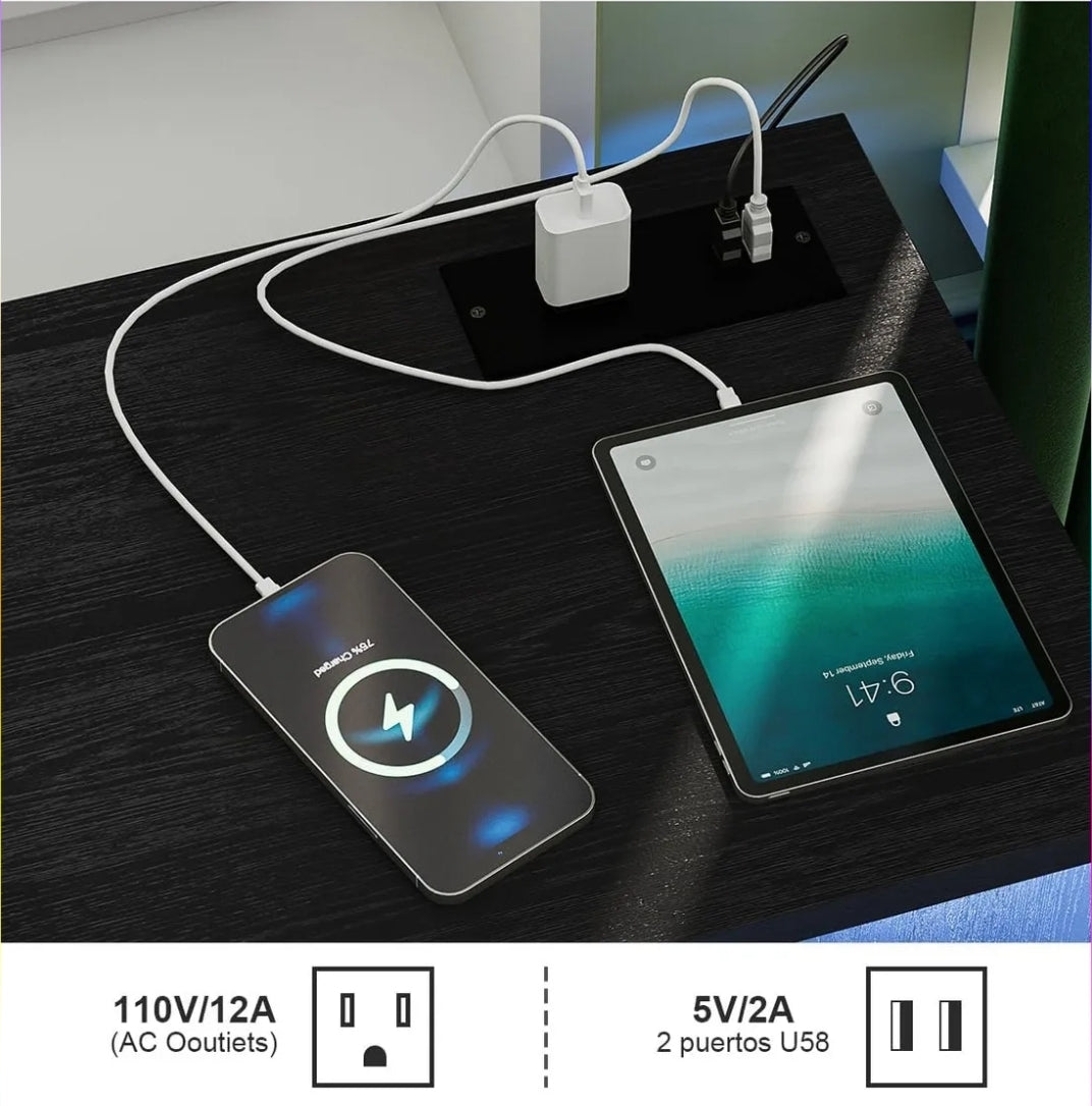 Mueble de TV con luces LED montaje ajustable