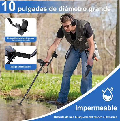 Detector De Metales Alta Precisión Impermeable 5 Modo+ LCD