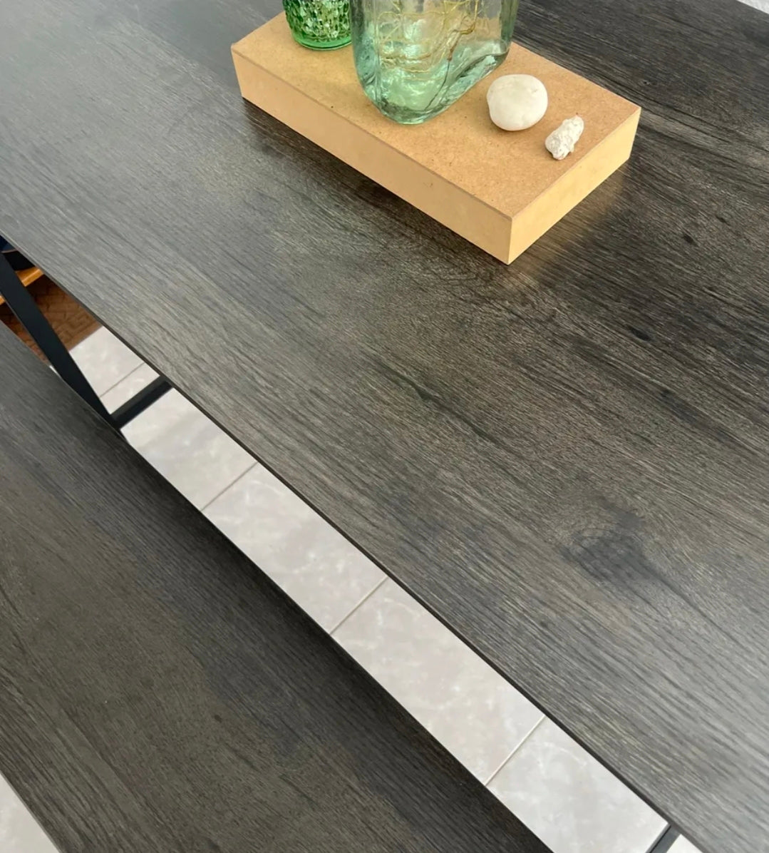 Conjunto De Comedor Rectangular Con 2 Bancos Para 4 Personas