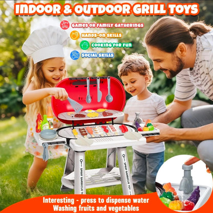 Parrilla de juguete para niños con luz y sonido