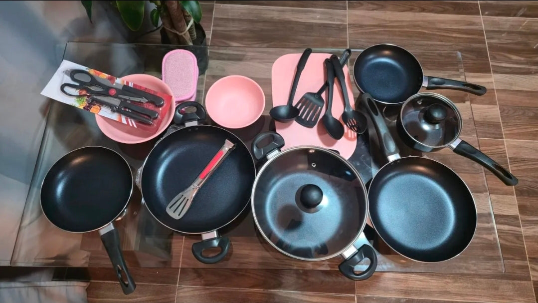 Batería de cocina Aluminio Antiadherente 22 piezas