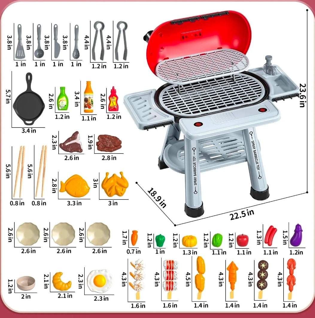Parrilla de juguete para niños con luz y sonido
