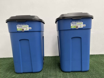135 L Bote De Basura Con Tapa Y Ruedas 2 Pzas