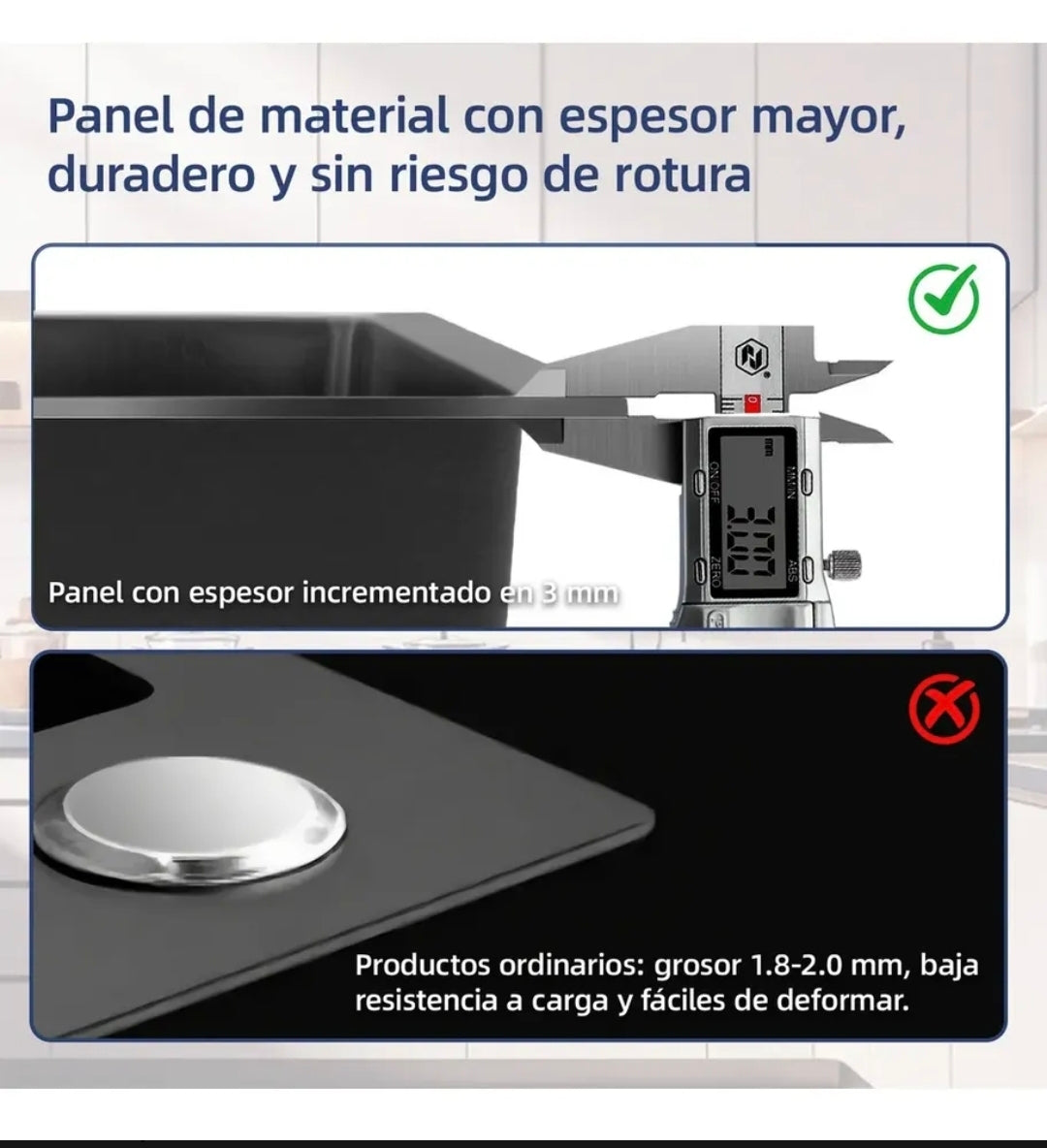 Tarja con dispensador acero inoxidable 80x45x22 cm inteligente