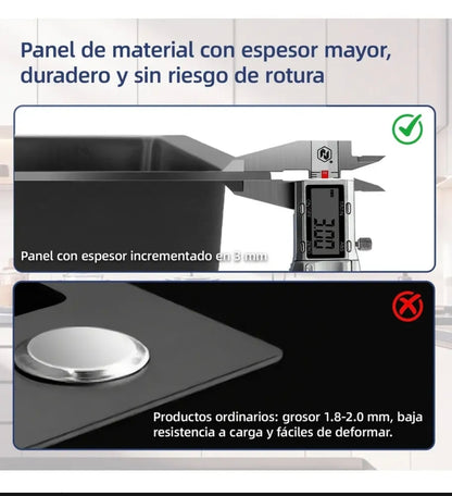 Tarja con dispensador acero inoxidable 80x45x22 cm inteligente
