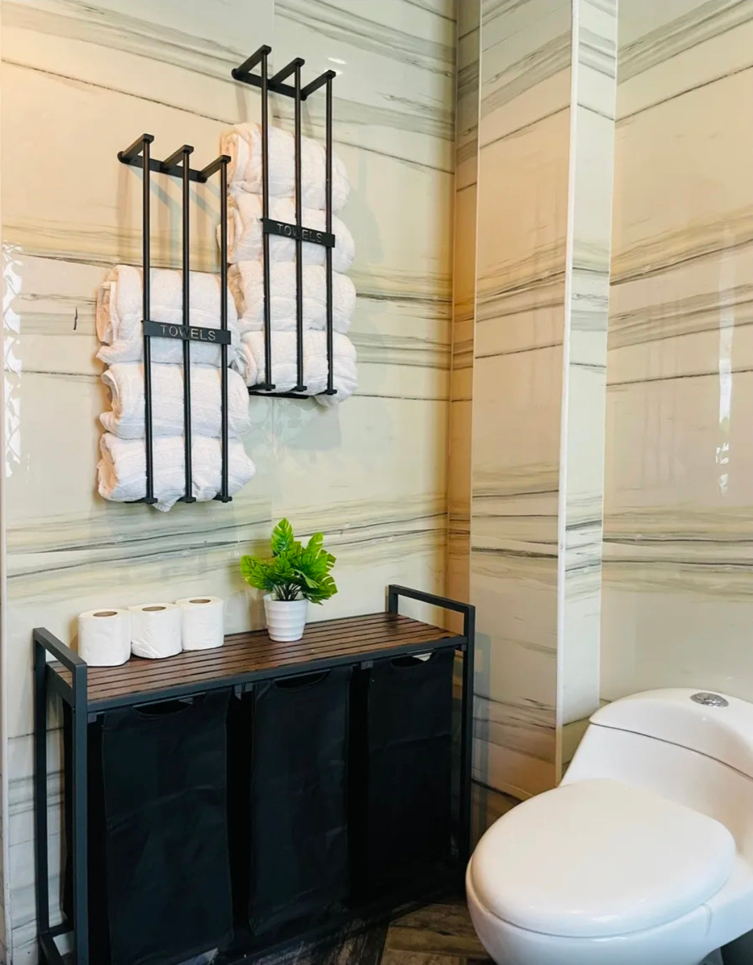 Cesto Para Ropa Sucia Con 3 Bolsas De Tela Oxford