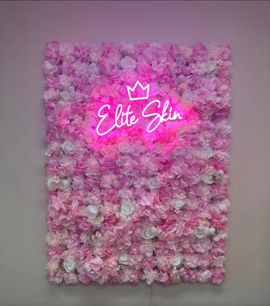 Panel flores rosas artificiales 12piezas 38x38cm