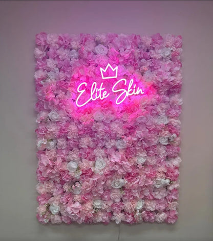 Panel flores rosas artificiales 12piezas 38x38cm