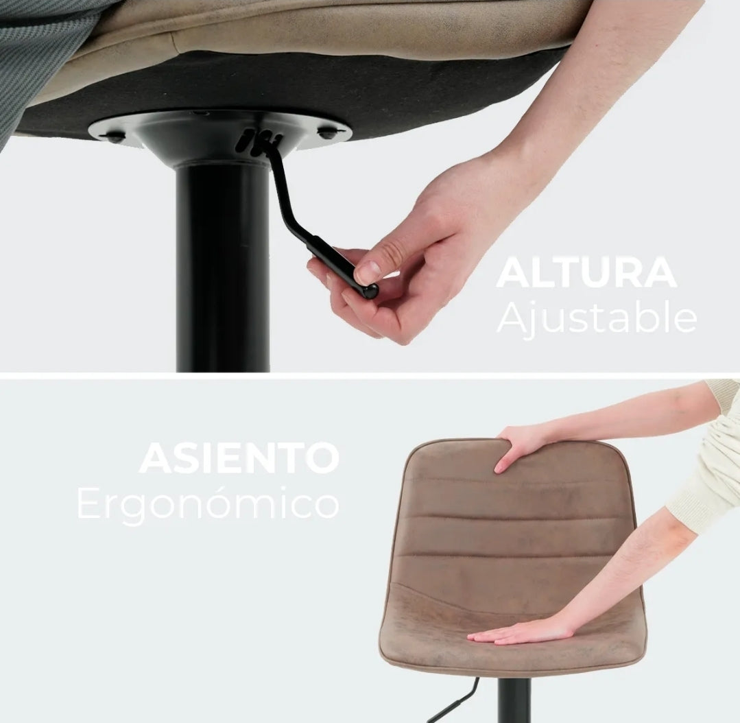 4 bancos altos cuero sintético