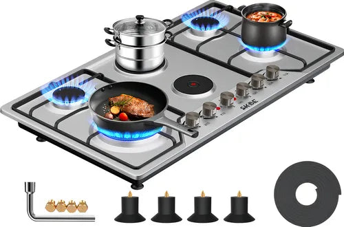 Parrillas SKBE De Gas Empotrables De Mesa 6 Quemadores Acero Inoxidable Plateado Lp