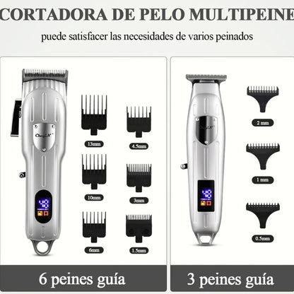 Kit Máquinas Cortadoras de Cabello Barberia Profesional bateria recargable