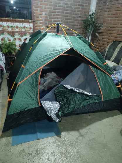 Casa De Campaña 3-4 Personas Impermeable Portátil 2 Entradas