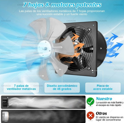 Extractor de aire 12" 150w 4800m³/h