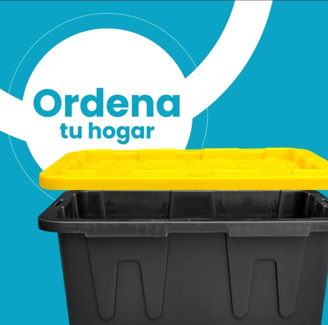 2 cajas de almacenamiento uso rudo 102 L con tapa
