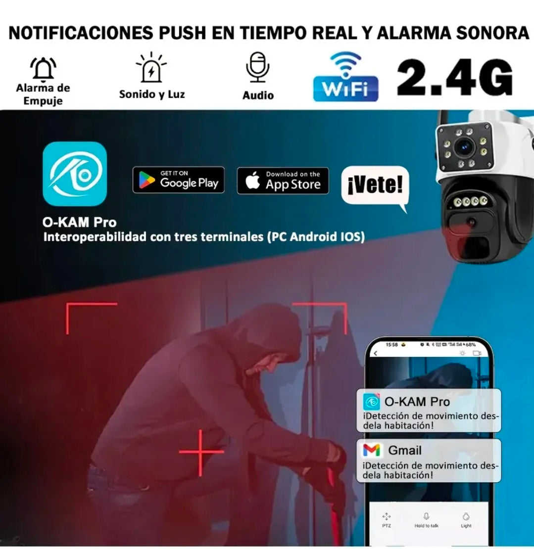Cámara de Seguridad Solar Ankou 10MP Doble Lente 4K Visión Nocturna