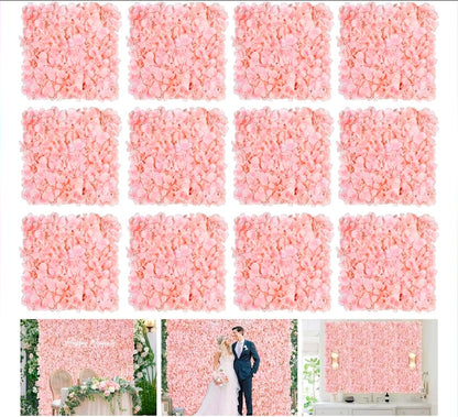 Panel flores rosas artificiales 12piezas 38x38cm