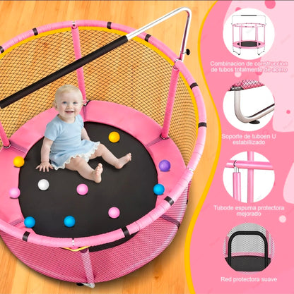 Trampolín infantil 140cm ROSA