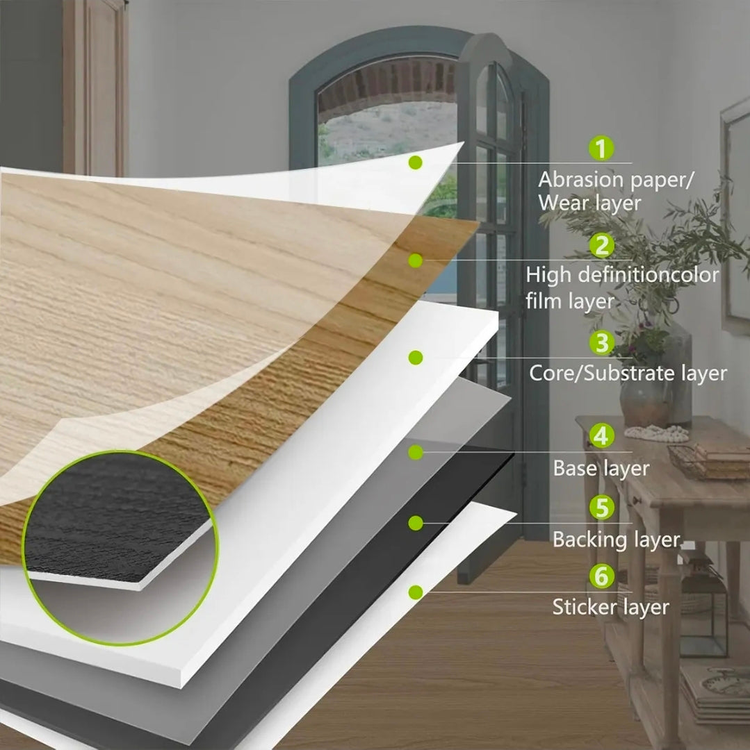Piso Tipo Duela Autoadherible Sintética PVC