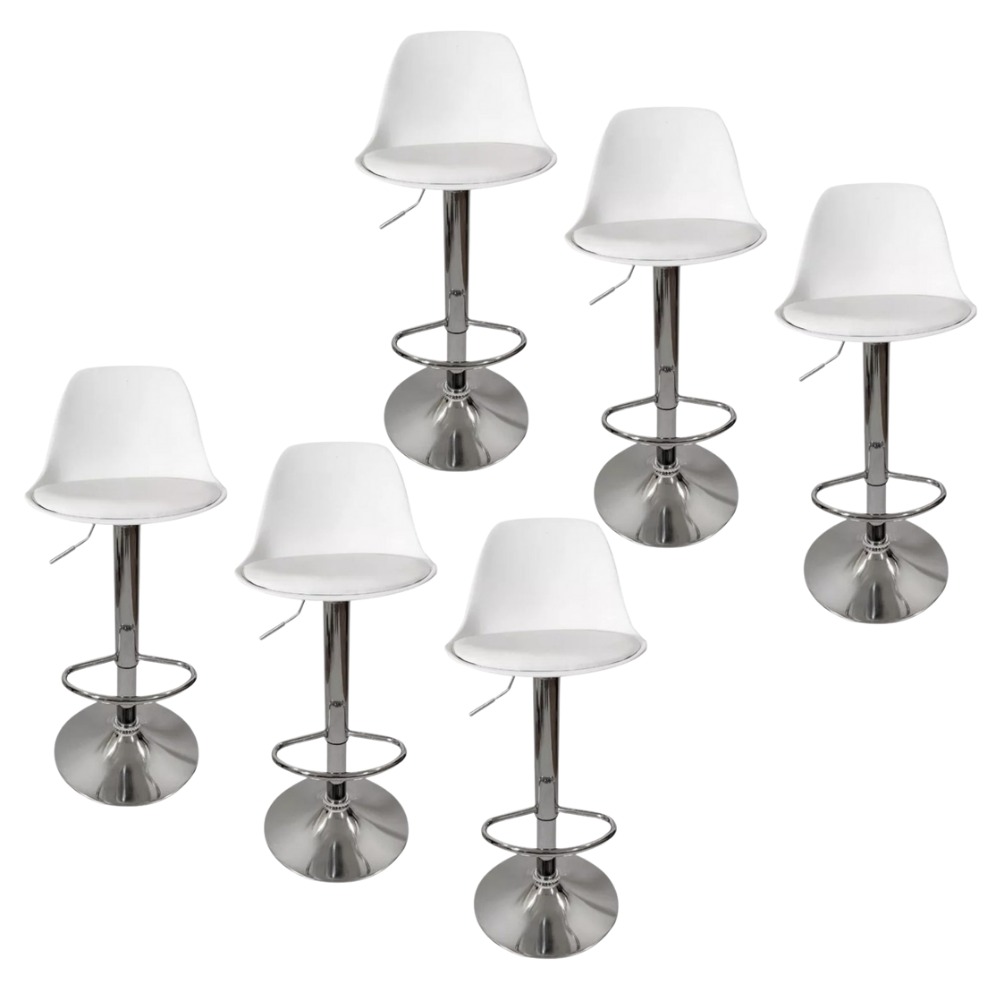 6 bancos modelo Tulip con asiento acolchado