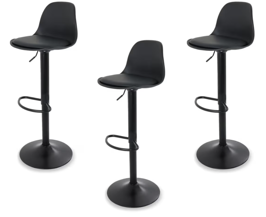 5 bancos modelo Tulip con asiento acolchado