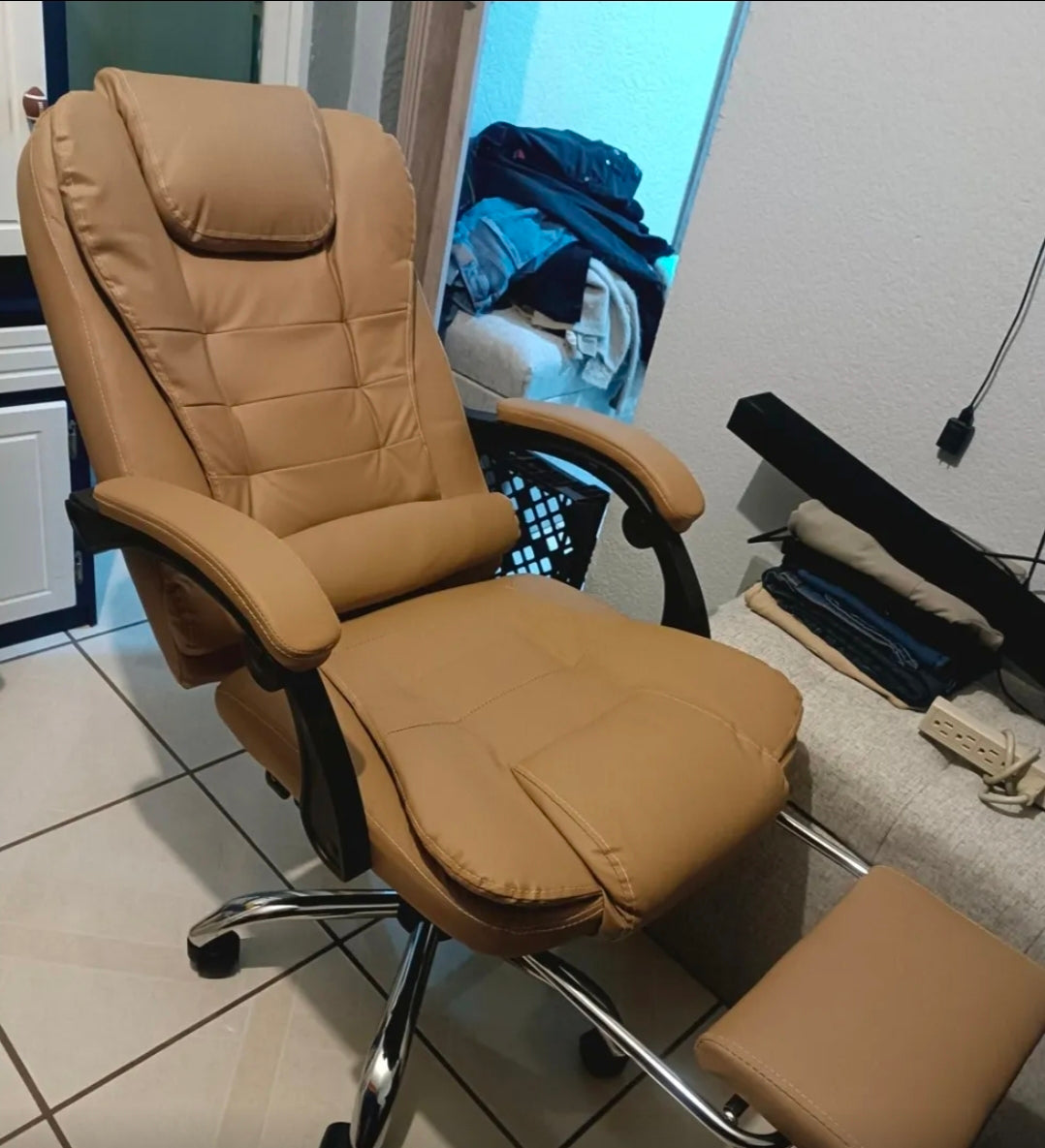 Silla Oficina Ergonómica Reclinable Ajustable Con Reposapiés SIN MASAJEADOR