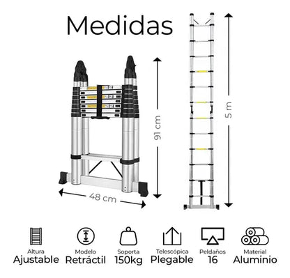 Escalera Telescopica 5 Metros Tijera
