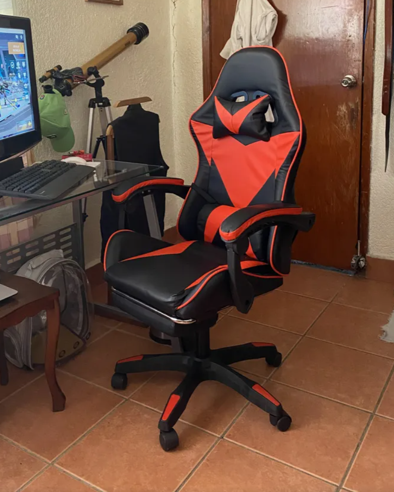 Silla Gamer Reclinable Giratoria Ergonómica Cómoda 2 Masajes