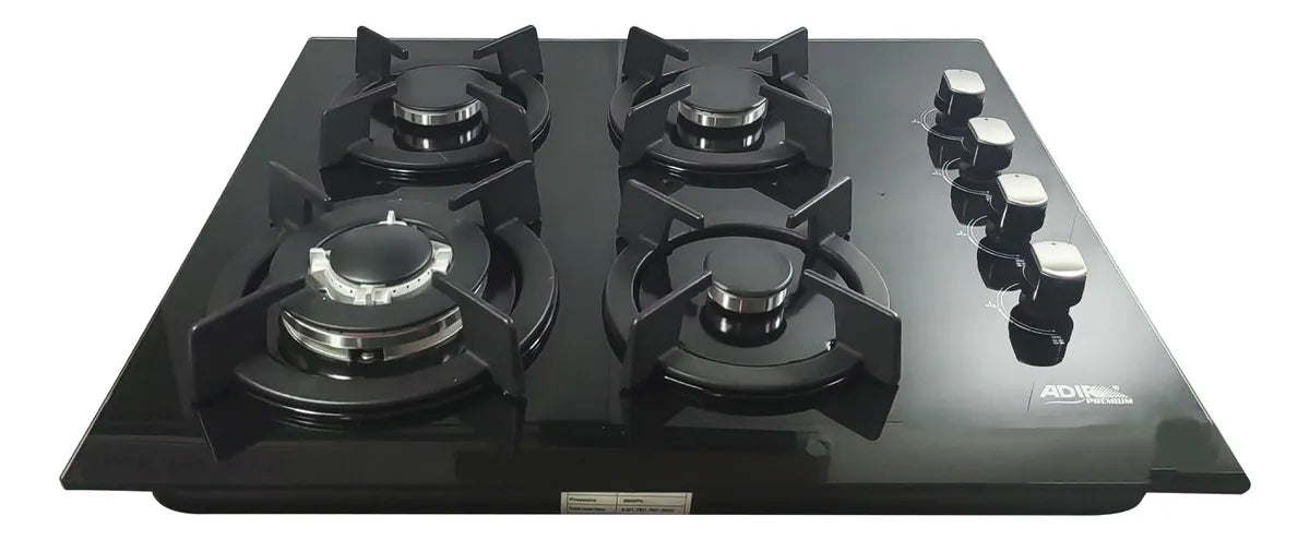 Parrilla De Gas Empotrable Adir 10577 Con 4 Quemadores Negro