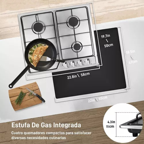 PARRILLA XIUDEEN ACERO INOXIDABLE 4 QUEMADORES