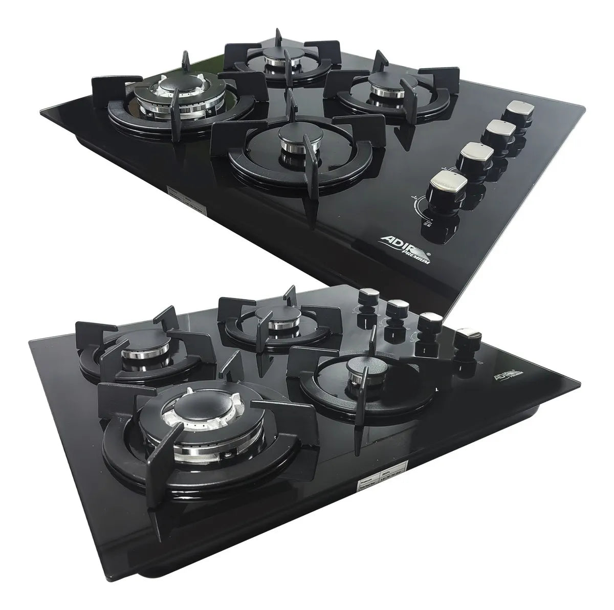 Parrilla De Gas Empotrable Adir 10577 Con 4 Quemadores Negro