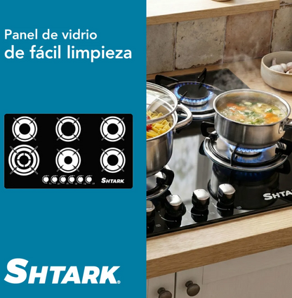 Parrilla  Shtark 6 quemadores vidrio templado