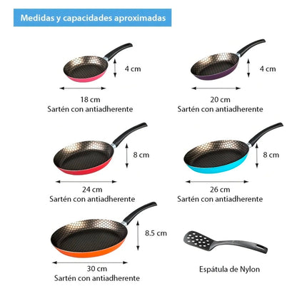 Juego De 5 Sartenes Cinsa Fashion Cook Con Antiadherente Thermocell