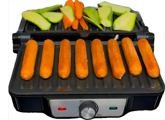 Parrilla eléctrica 2 en 1 Sándwichera 180°