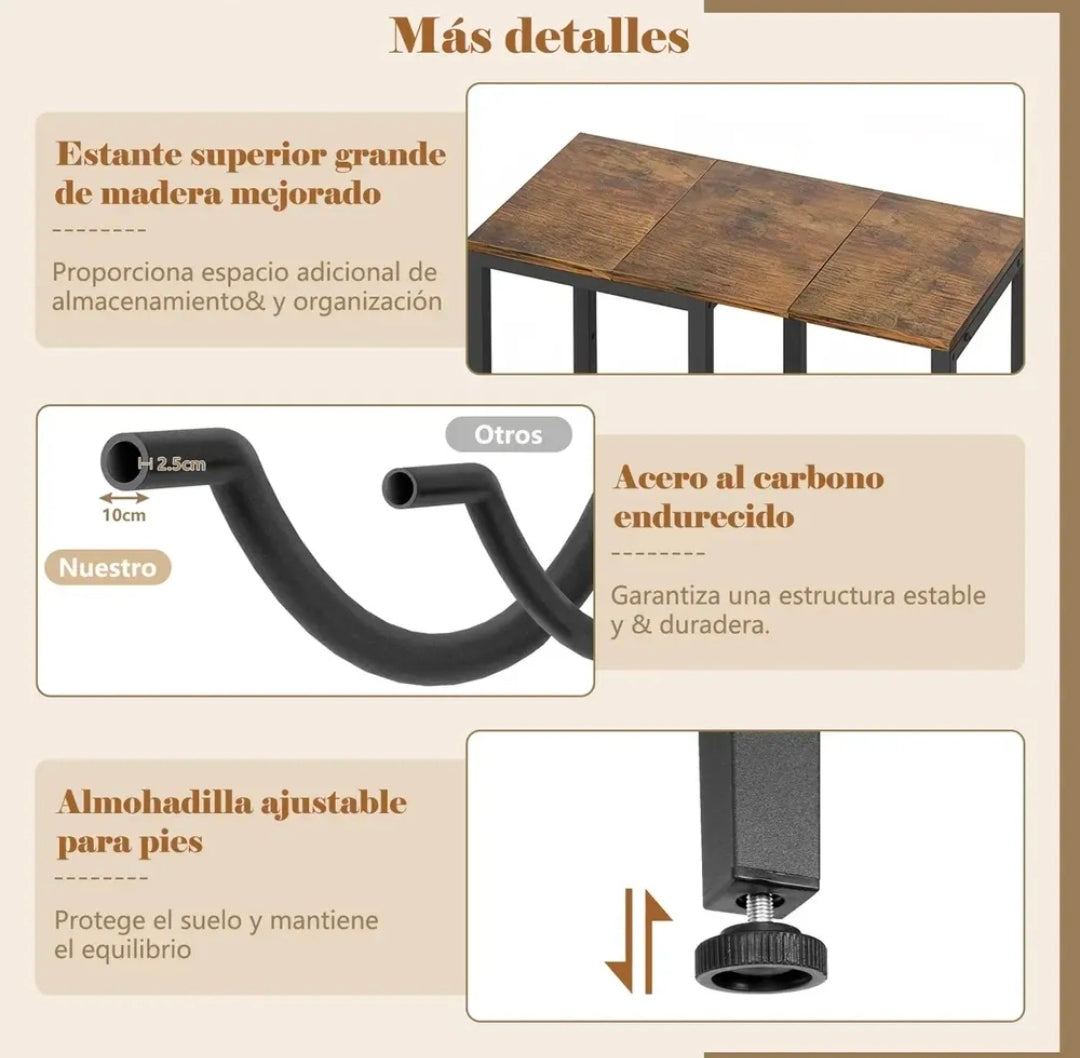 Porta Garrafón De 5 Galones Con Estante Metal Y 2 Cajones
