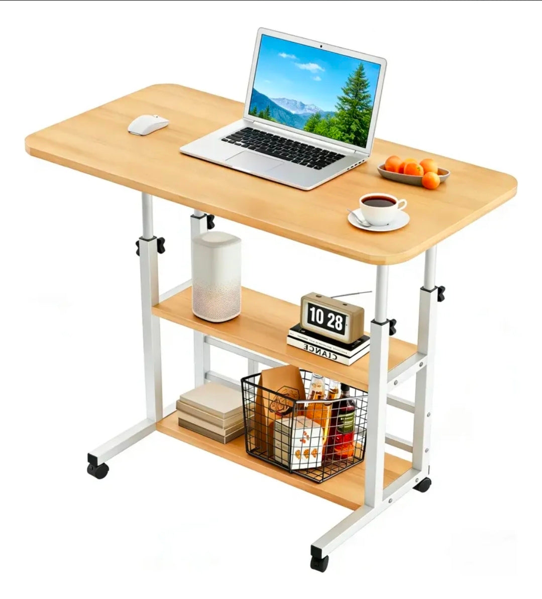 Mesa Para Computadora 60x40cm Altura Ajustable Con Ruedas