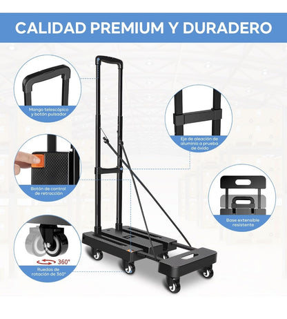Diablito De Carga Plegable Con Extensible 200kg