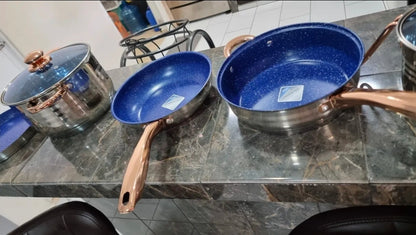 Batería Anabella Royal Haus De Cocina Acero Inoxidable 13 Pz Color Azul