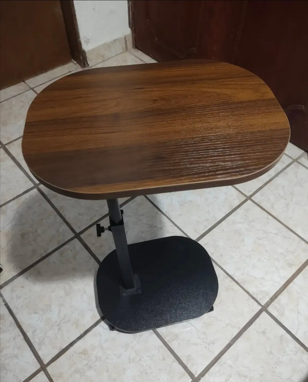 Mesa De Centro Altura Ajustable 45-80cm Con 4 Ruedas 360°