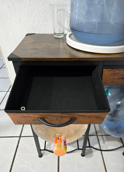 Porta Garrafón De 5 Galones Con Estante Metal Y 2 Cajones