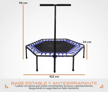 Trampolín Hexagonal Con Barra Soporta 100 Kg