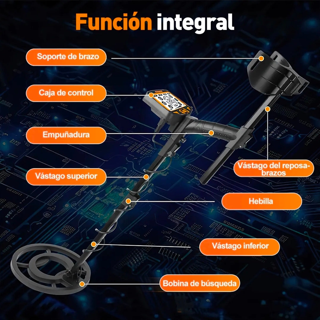 Detector de metales de alta precisión e impermeable multifrecuencia 5 Modo+LCD