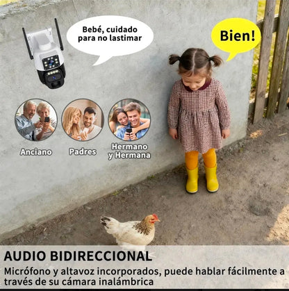 Cámara de Seguridad Solar Ankou 10MP Doble Lente 4K Visión Nocturna