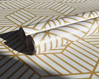 Papel tapiz para pared Oro Hexagonal Autoadhesivo